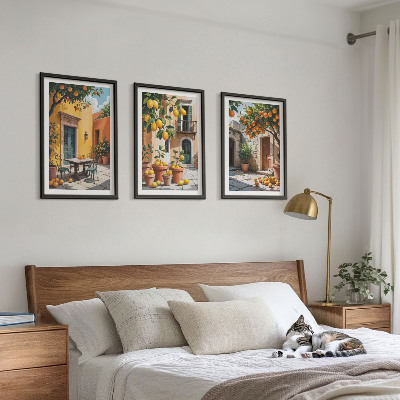 Tavelpaket med ramar Citrusfrukter i trädgården