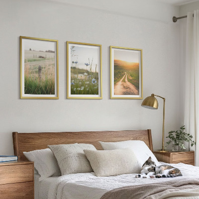 Tavelpaket med ramar Landskap natur fält stig