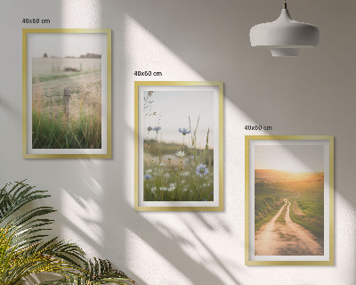 Tavelpaket med ramar Landskap natur fält stig