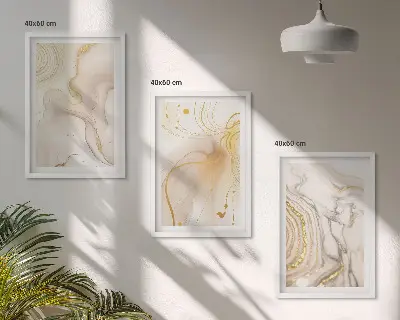Subtila abstrakta mönster set om 3 tavlor