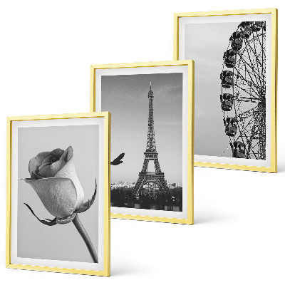 Tavelpaket med ramar Rose Eiffeltornets pariserhjul