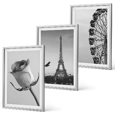 Tavelpaket med ramar Rose Eiffeltornets pariserhjul