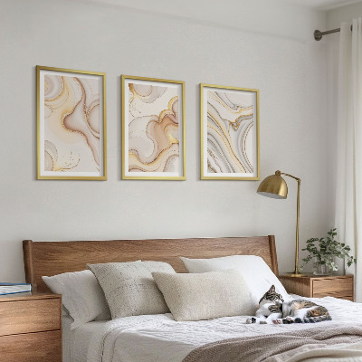 Set om 3 tavlor Linjära abstrakta motiv