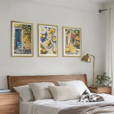 Citronträdgård med drycker set om 3 tavlor
