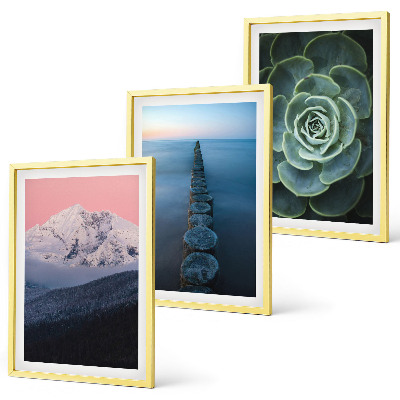 Tavelpaket med ramar Berg rosa himmel vatten saftiga