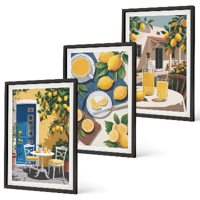 Set om 3 tavlor Patio Sun Lemonade