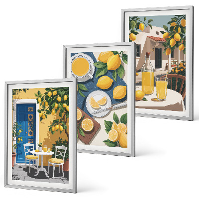 Set om 3 tavlor Patio Sun Lemonade