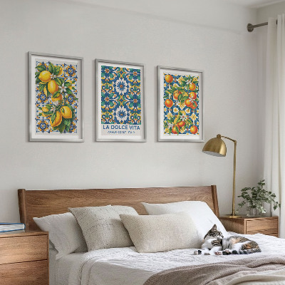 Tavelpaket med ramar Citrus färgglada abstrakter