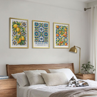 Tavelpaket med ramar Citrus färgglada abstrakter