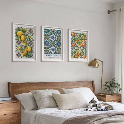 Tavelpaket med ramar Citrus färgglada abstrakter