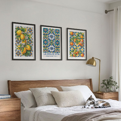 Tavelpaket med ramar Citrus färgglada abstrakter