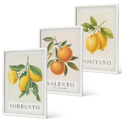 Tavelpaket med ramar Amalfi citroner och apelsiner