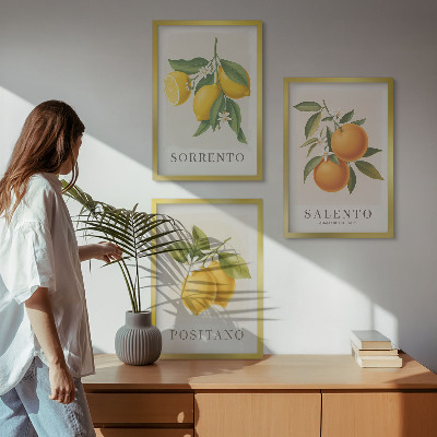 Tavelpaket med ramar Amalfi citroner och apelsiner