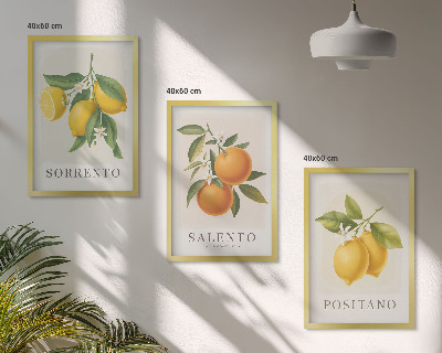 Tavelpaket med ramar Amalfi citroner och apelsiner