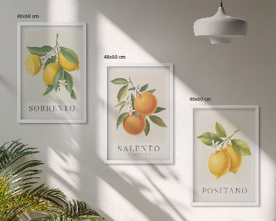 Tavelpaket med ramar Amalfi citroner och apelsiner