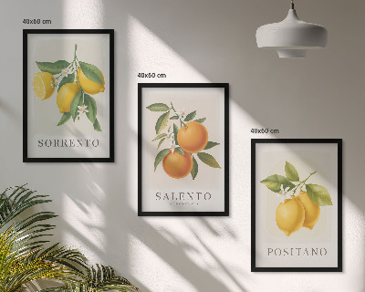 Tavelpaket med ramar Amalfi citroner och apelsiner