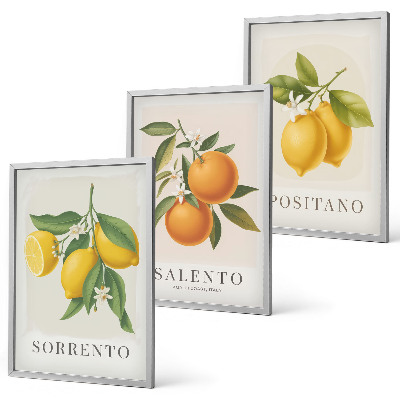 Tavelpaket med ramar Amalfi citroner och apelsiner