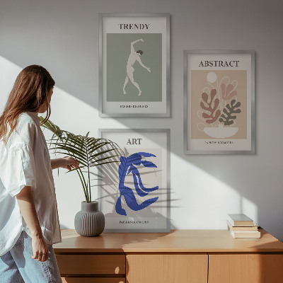 Tavelset ovanför soffa Matisses eleganta växtfigurer