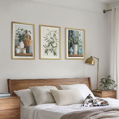 Tavelpaket med ramar Gröna oliver eukalyptus