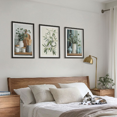 Tavelpaket med ramar Gröna oliver eukalyptus