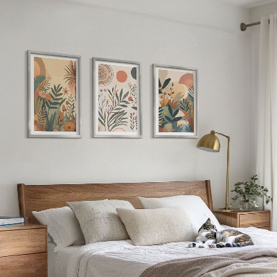 Tavelpaket med ramar Växtmotiv i dämpade färger