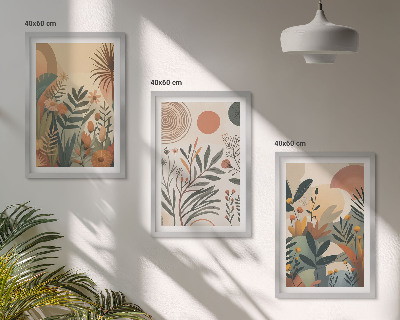 Tavelpaket med ramar Växtmotiv i dämpade färger