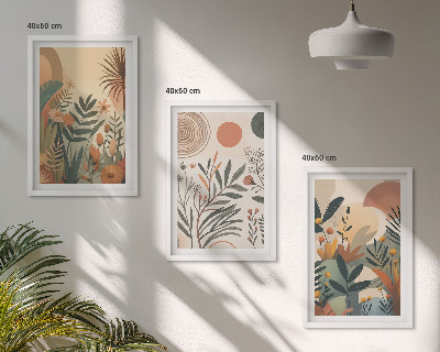 Tavelpaket med ramar Växtmotiv i dämpade färger