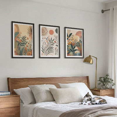 Tavelpaket med ramar Växtmotiv i dämpade färger
