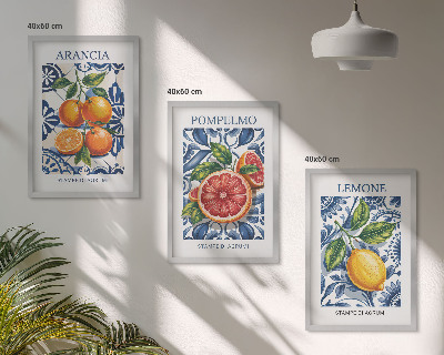 Tavelpaket med ramar Italienska citrusmodeposters