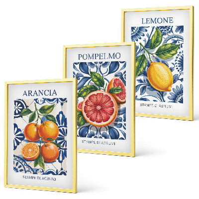 Tavelpaket med ramar Italienska citrusmodeposters