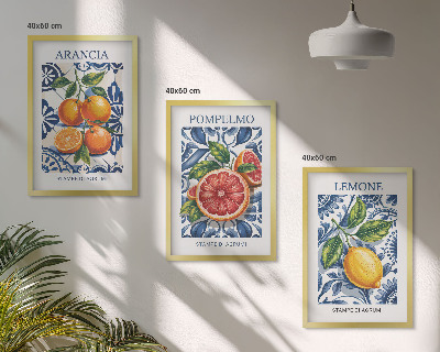 Tavelpaket med ramar Italienska citrusmodeposters