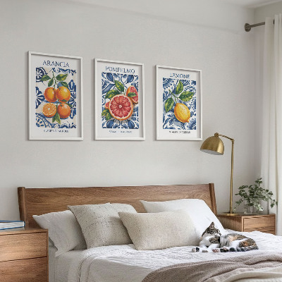 Tavelpaket med ramar Italienska citrusmodeposters