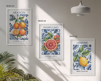 Tavelpaket med ramar Italienska citrusmodeposters
