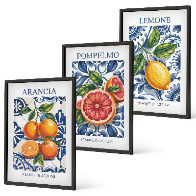 Tavelpaket med ramar Italienska citrusmodeposters