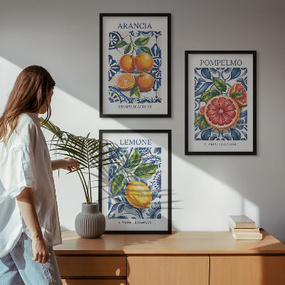 Tavelpaket med ramar Italienska citrusmodeposters