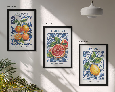 Tavelpaket med ramar Italienska citrusmodeposters