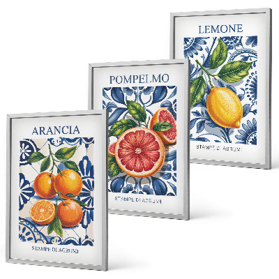 Tavelpaket med ramar Italienska citrusmodeposters
