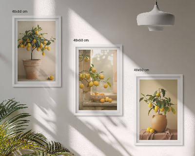 Tavelpaket med ramar Citronträd i krukor