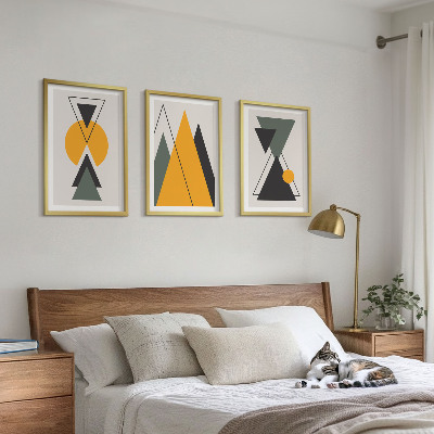 Tavelset ovanför soffa Abstrakta geometriska former