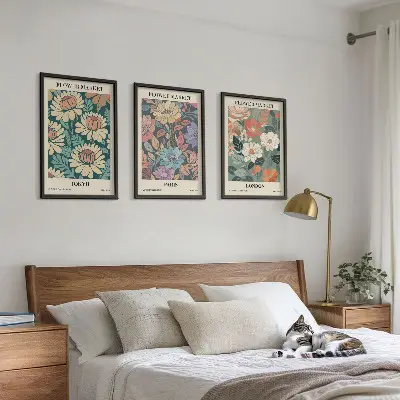 Blomsterposters Tokyo Paris London set med 3 tavlor