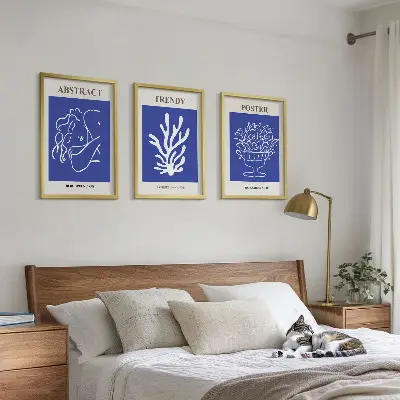 Blå posters set om 3 st