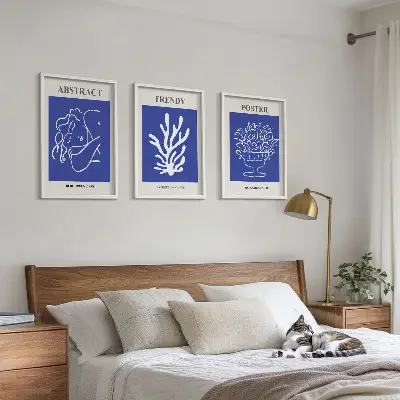 Blå posters set om 3 st