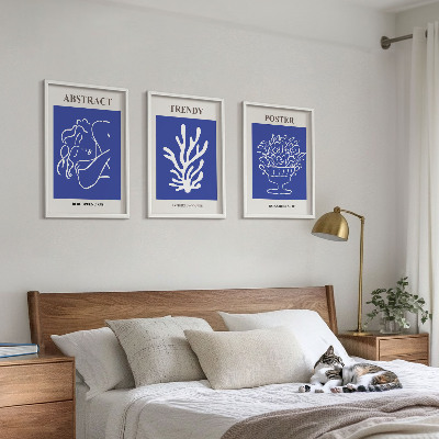 Set om 3 tavlor Snygga blå posters