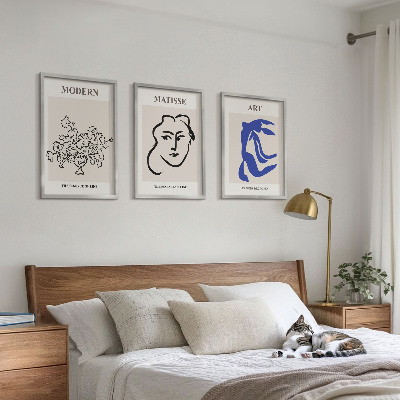 Tavelpaket med ramar Abstrakta minimalistiska posters