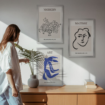 Tavelpaket med ramar Abstrakta minimalistiska posters
