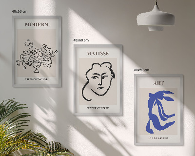 Tavelpaket med ramar Abstrakta minimalistiska posters