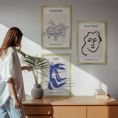 Tavelpaket med ramar Abstrakta minimalistiska posters