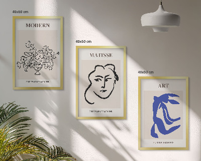 Tavelpaket med ramar Abstrakta minimalistiska posters