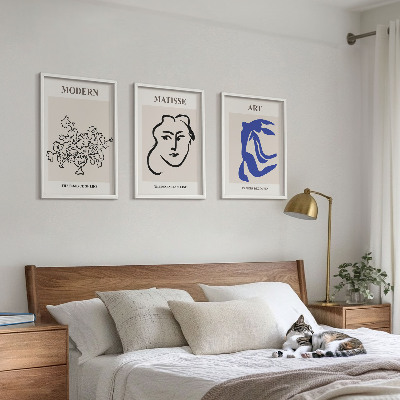 Tavelpaket med ramar Abstrakta minimalistiska posters