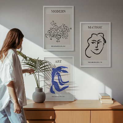 Tavelpaket med ramar Abstrakta minimalistiska posters